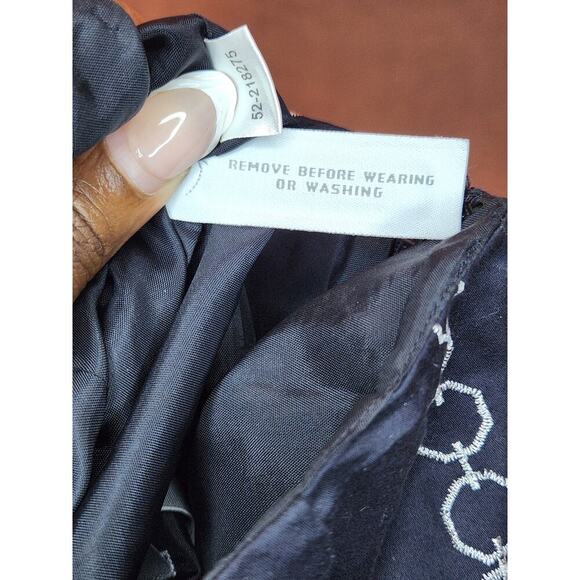 NWT Ann Taylor Skirt Lined Zip Silver Embroidered 4 - Picture 5 of 6